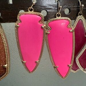 Kendra Scott Neon Pink and Gold Earrings